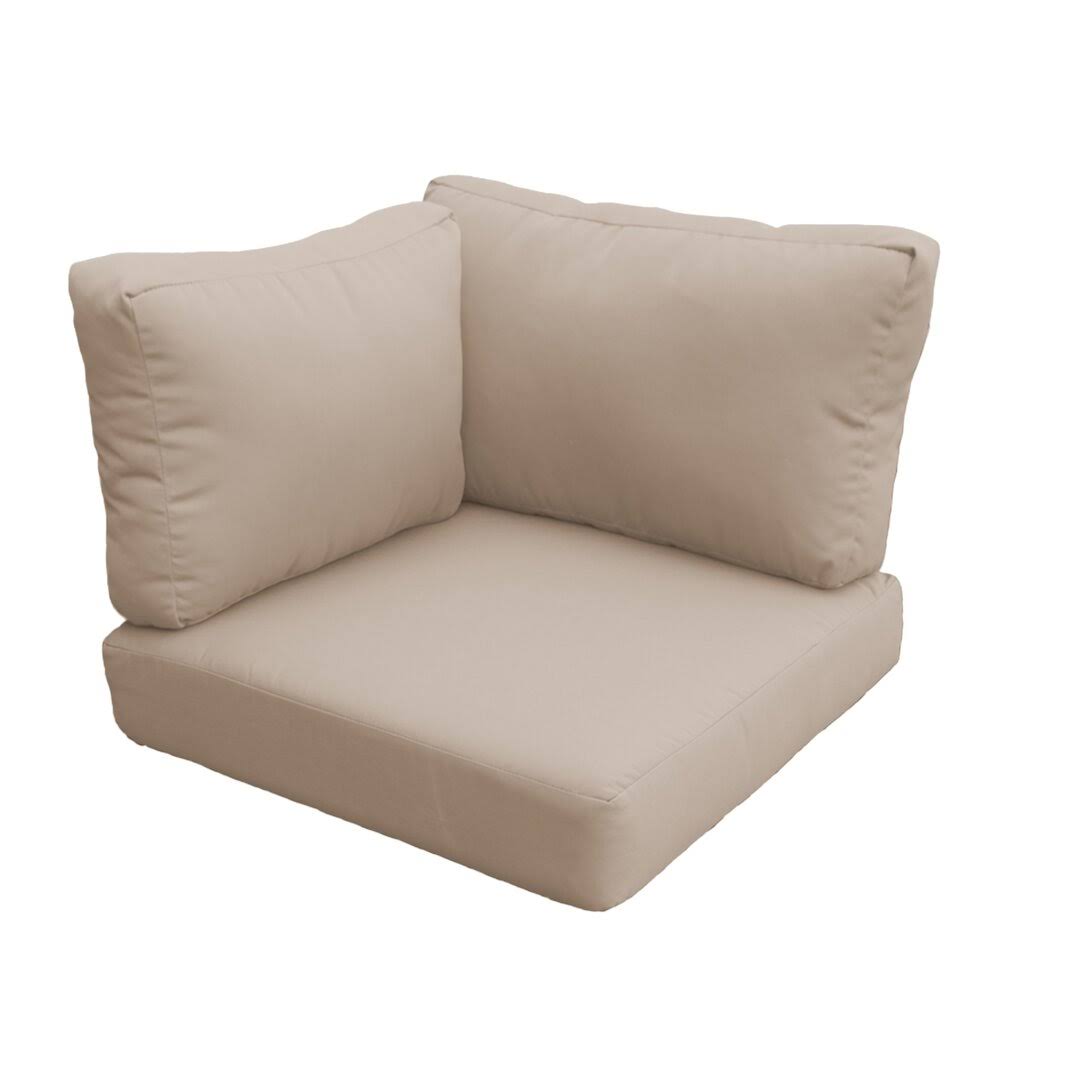 TK Classics Covers for Low-Back Corner Chair Cushions 6 Inches Thick in Wheat
